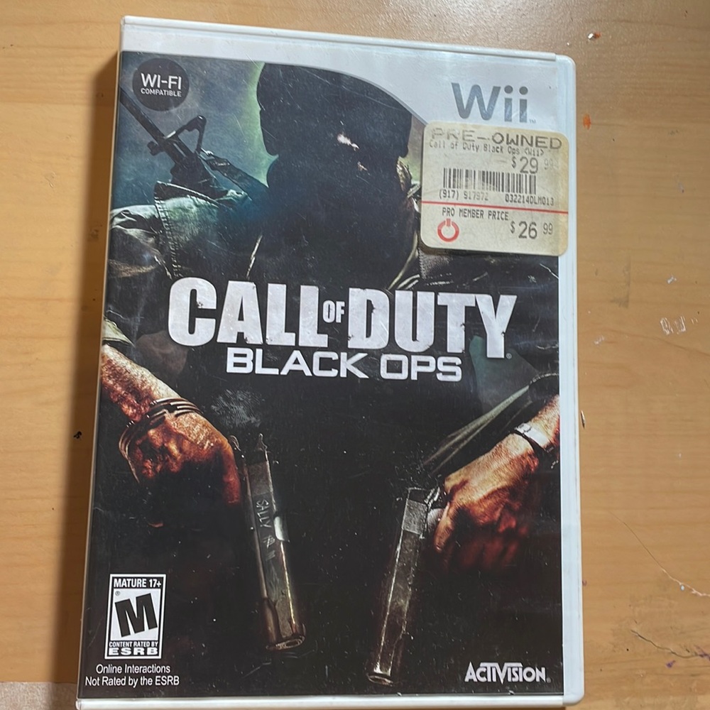 Wii Call of Duty Black Ops video game